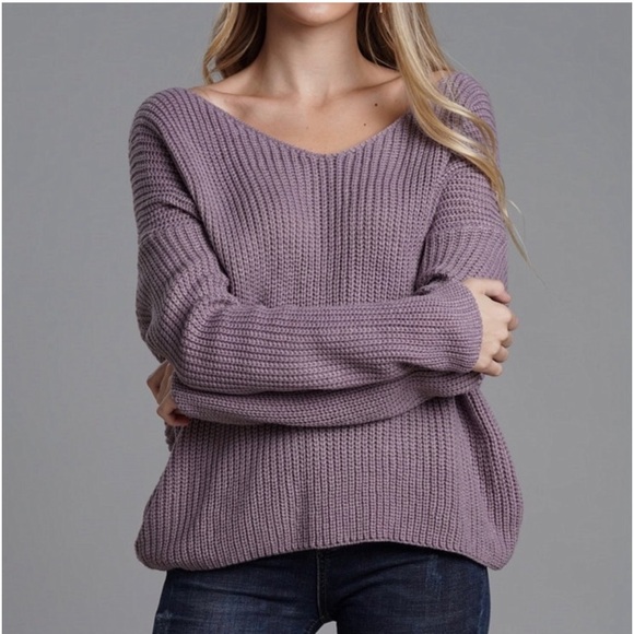 NEW•XL•Lavender Cross Twist Loose Sweater - Picture 5 of 16